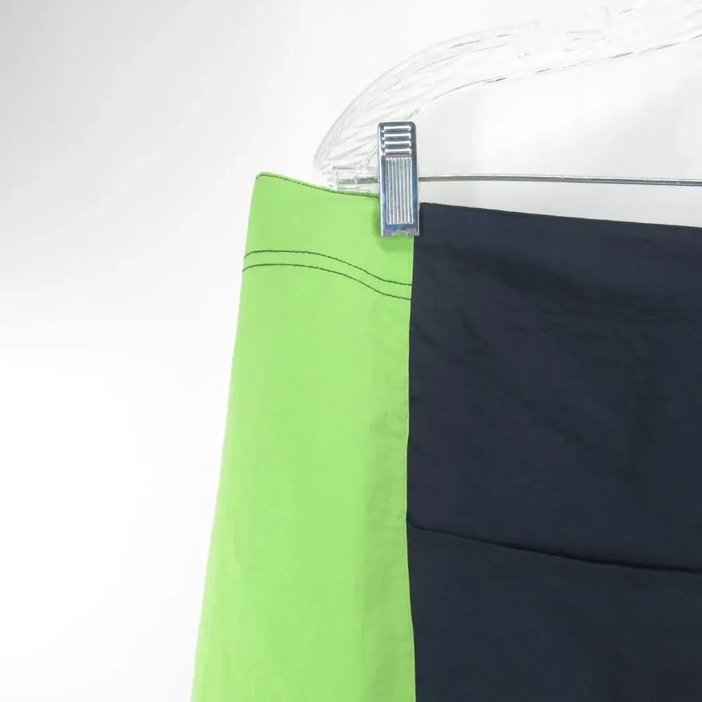 Nautica Swim Trunks Shorts Men XL Green Charcoal Nylon Front Zip